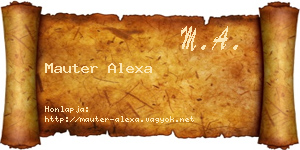 Mauter Alexa névjegykártya